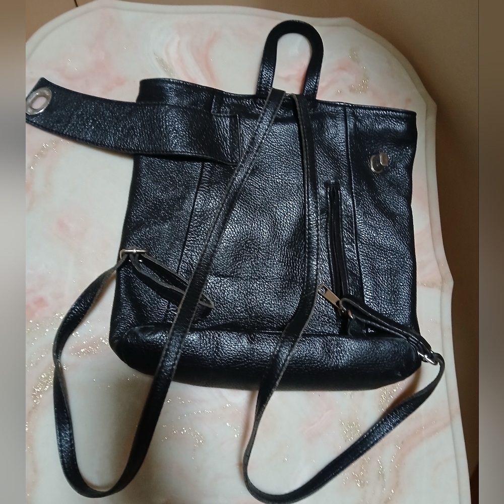 Borse In Pelle Backpack Made In Italy - Picture 4 of 8